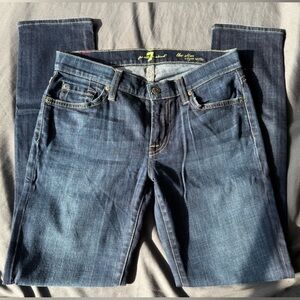 7 For All Mankind Women's Dark Blue Straight Leg Jeans